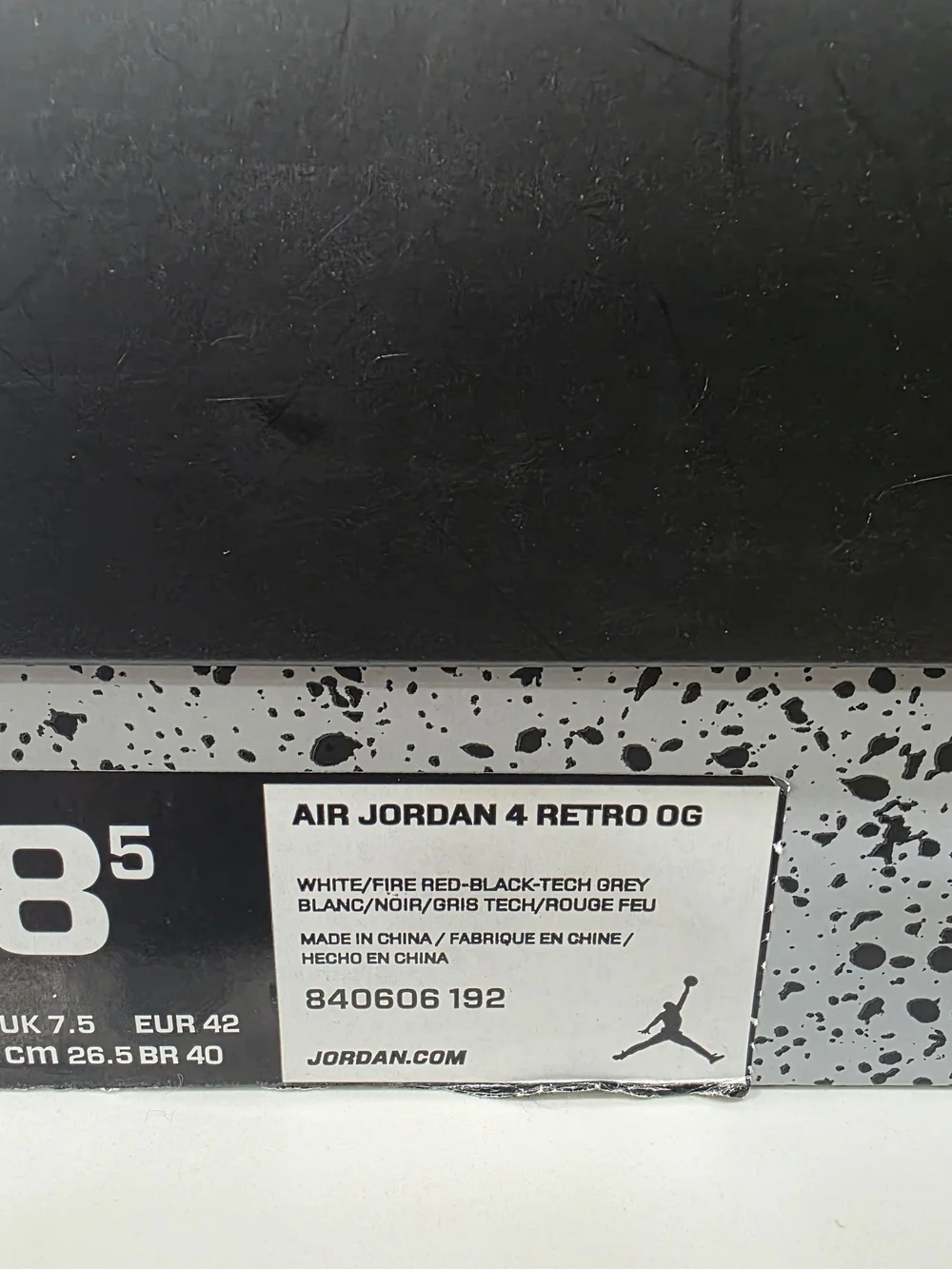 Nike Air Jordan 4 Retro OG Cement White Fire Red Black| Men's 8.5 w/ Box